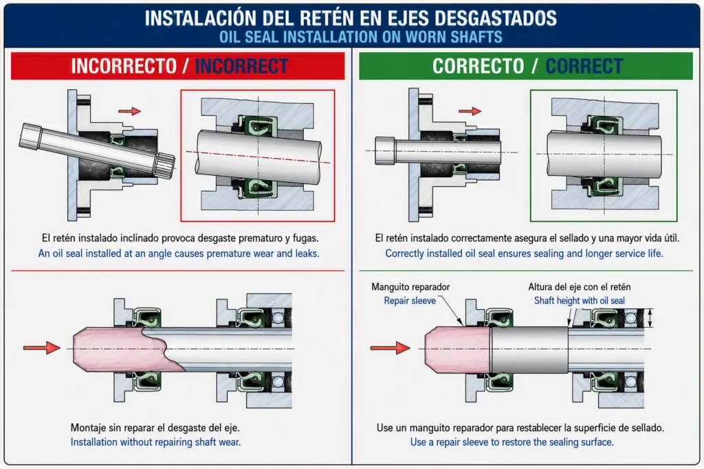 Instalación de retenes