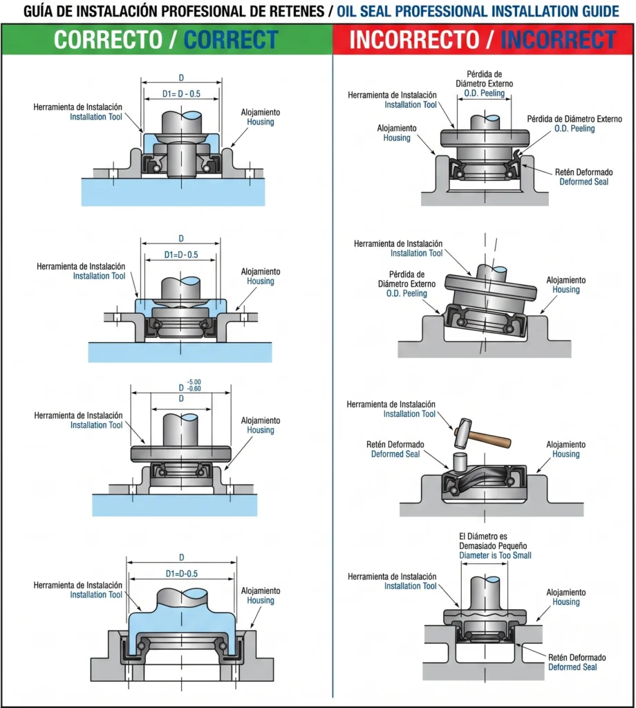Guía de instalación de retenes